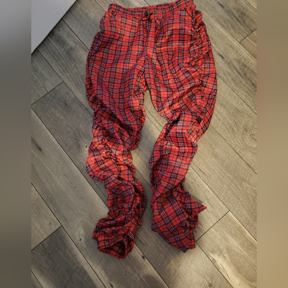 Unisex Black & Red Pants Hot topic String to pull